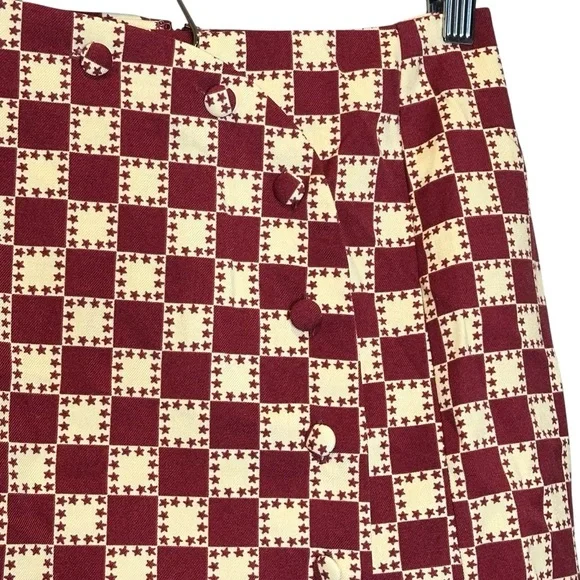 (Sold) Urban Outfitters Mini Skirt Women’s Size Small Red Yellow Check Print New - Picture 4 of 12